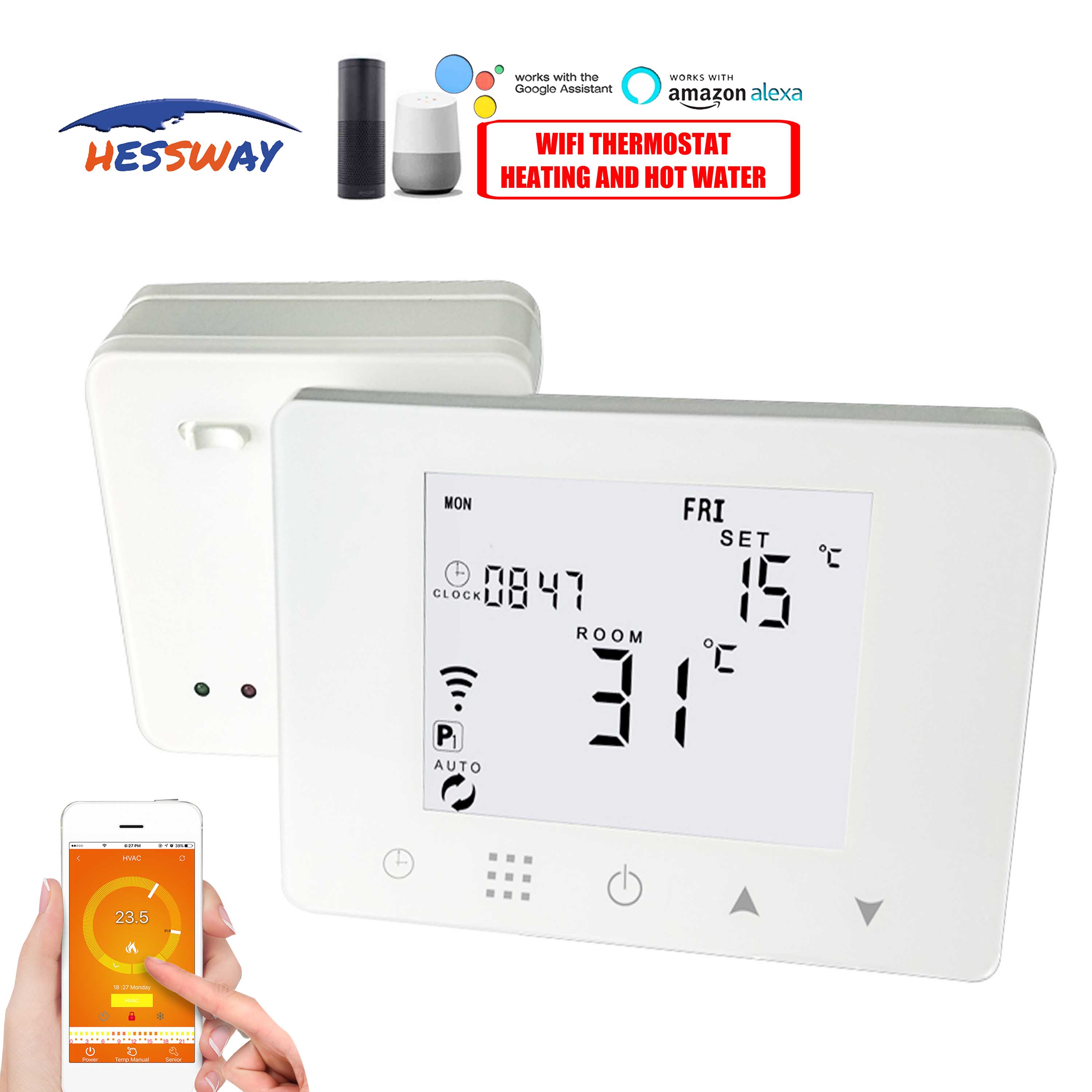 433Mhz RF&Wifi Thermostat Heating Dual Sensor Temperature Controller for 16A Substrate Heater