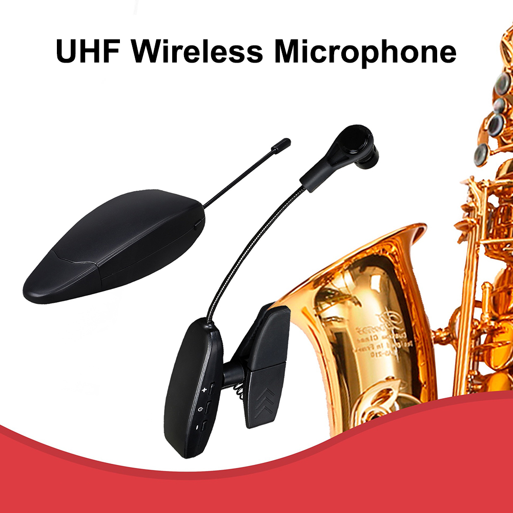 Professional UHF Wireless Saxophone Microphone System Wind Instrument Accessories for Stage Performance