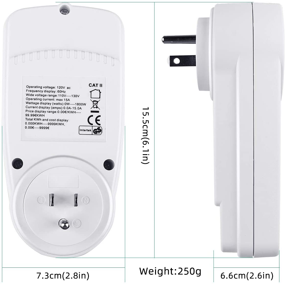 AC 110-130V Power Meters Digital Wattmeter US/UK Energy Meter Watt Monitor Electricity Cost Diagram Measuring Socket Analyzer