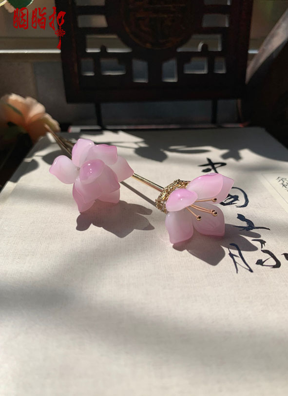 Special Discount Ban Kai Half-Blooming Epiphyllum Pink Flower Hair Stick Vintage Chinese Hanfu Hair Accessories Hair Jewelry