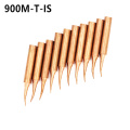 10Pcs/lot 900M-T-IS pure copper Iron tip welding tip for soldering rework station