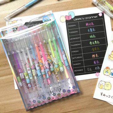 San-X SUMIKKO GURASHI 12 Colors Glitter Gel Pen Book Journals Drawing Doodling Art Markers colourful neutral pen stationery gift