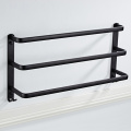 Towel Hanger Wall Mounted 40-50 CM Towel Rack Aluminum Bathroom Hanging Robe Hook Shelve 3 Layer Matte Black Towel Holder