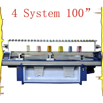 Four system flat knitting machine