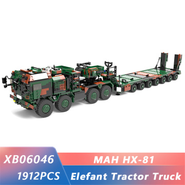 New Xingbao 06046 Military Weapon Series MAH HX-8 Elefant Tractor Truck Building Blocks MOC Bricks Military Vehicle Model Kits