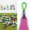 5Pcs Tea Hanging Towel Pliers Clip On Hooks Loop Towel Hooks Hanging Clothes Pegs Clothesline Home Kitchen Bathroom Hangers