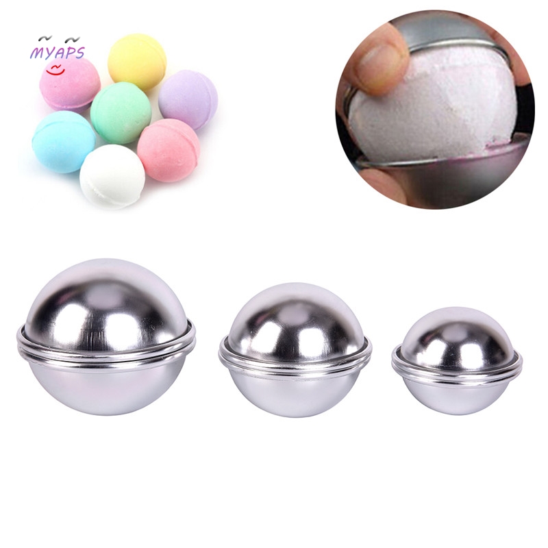 6pcs/3 sets Bath Bomb Molds Aluminum Alloy Ball Sphere Bath Bomb Mold Cake Baking Pastry Mould