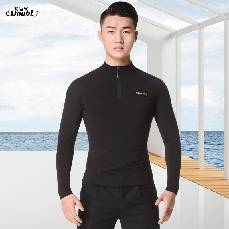 Doubl Latin Dance Long Sleeve Latin Dance Dancewear Shirts Men Ballroom Dance Dress Morden Dance Men Dance Dress Training Jacket