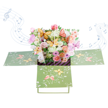 Floral Bouquet Pop Up Card with Birthday Wishes