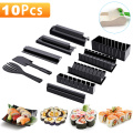 10pcs/set Sushi Maker Multifunctional Rice Roll Mold Making Sushi Tool with Gloves Japanese Rice Ball Cake Roll Mold Rice Mould