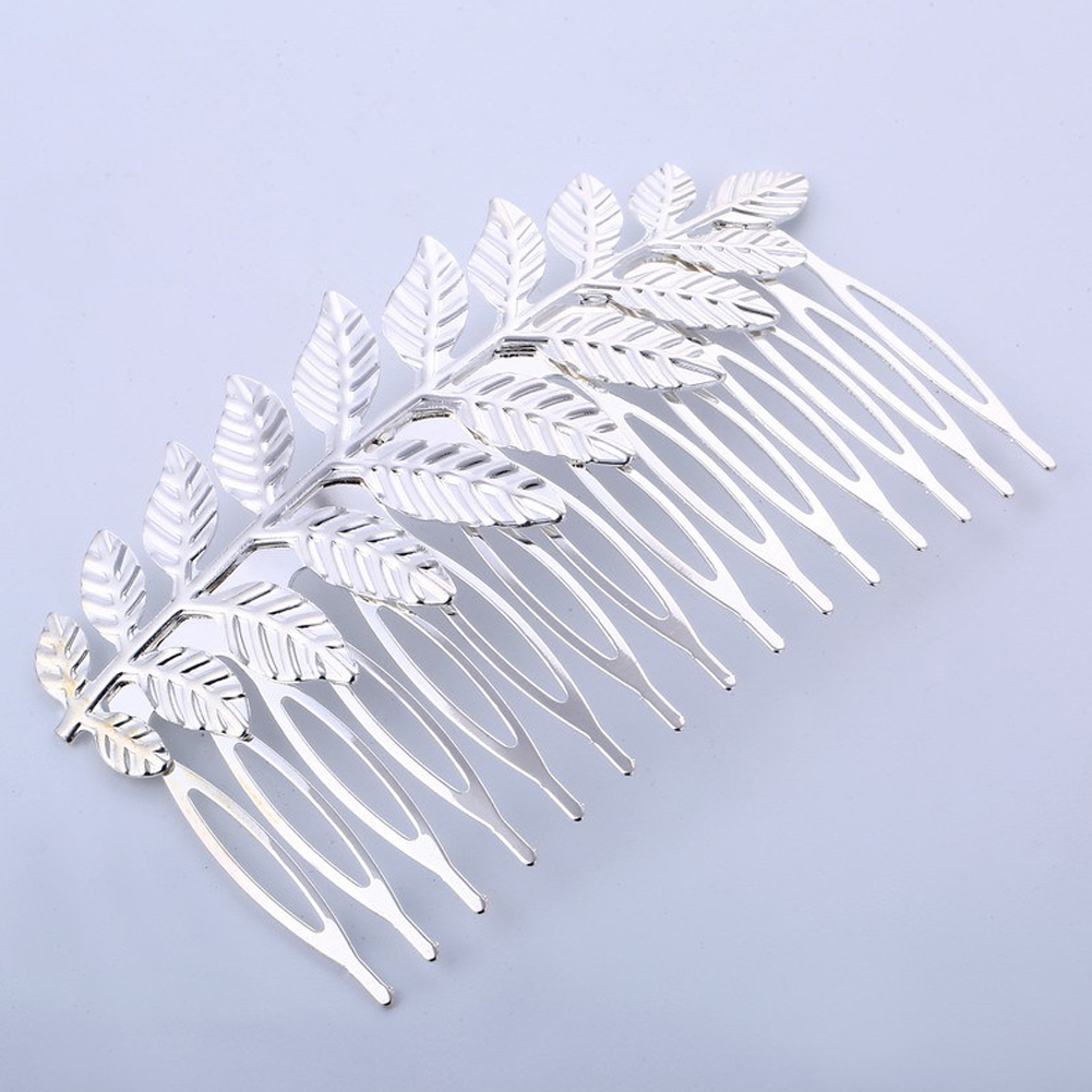 New Style Hair Jewelry Individual Gold Silver Color Leaf Hair Comb Wedding Hair Accessories For Lady Hair Clip Festival Hairpin