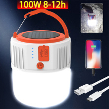 LED Solar Camping Light USB Camping Lantern Ip65 Voice And Remote Control Rechargeable Portable Lamp For Outdoor Tent Hiking