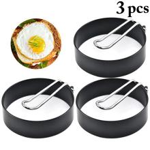 3pcs New Fried Egg Pancake Ring Omelette Fried Egg Round Shaper Eggs Mould for Cooking Breakfast Frying Pan Oven Kitchen