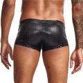 Men Sexy Underwear Snake Skin Imitation Leather Boxers Mens Boxer Shorts U Convex Low Rise Male hombre Panties Underpants