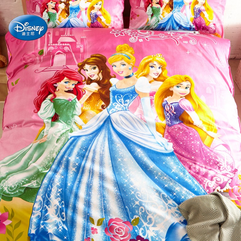 Disney Romantic Bella Princess Bedding Set 100% Cotton Duvet Cover for Baby Girls Kids Adult Birthday Gift Bedclothes