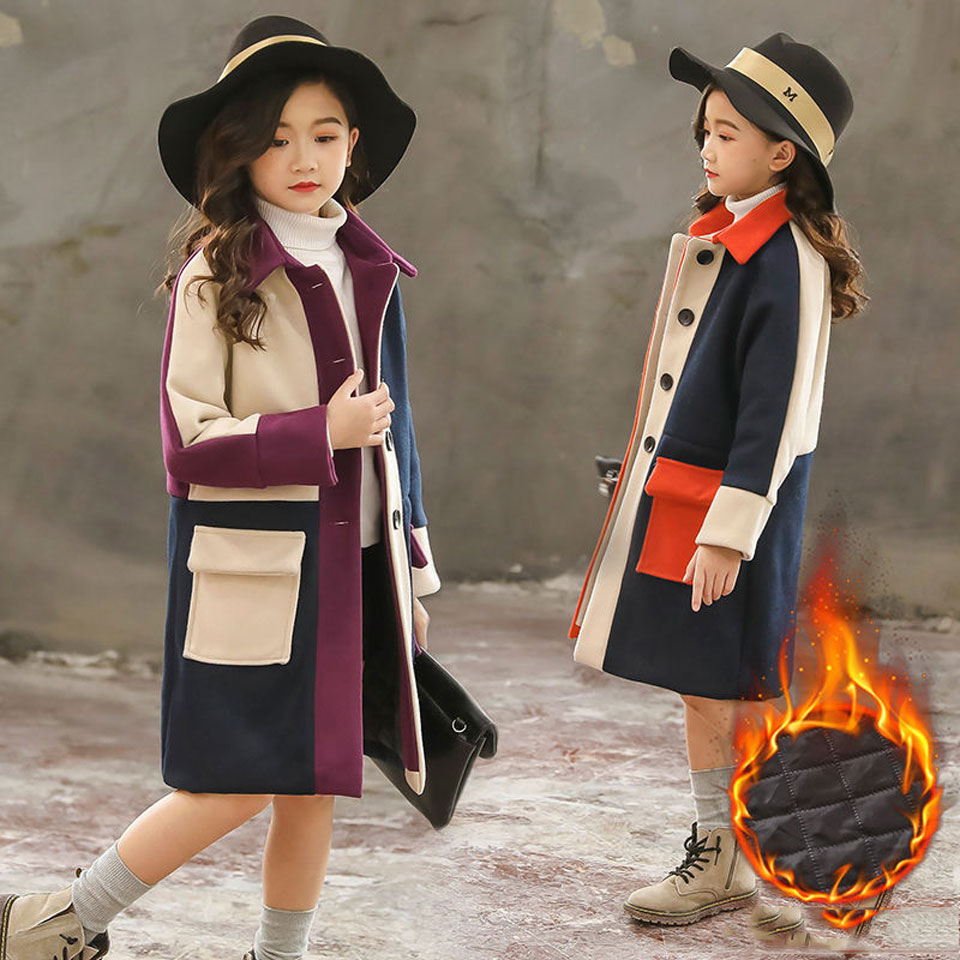 Girls Jacket 2018 Autumn Winter Jackets For Girls Wool Coats Fashion Children Clothing Girls Outerwear Coat 4 6 8 10 12 13 Years