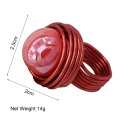 MANILAI Fashion Red Stoving varnish Acrylic Elegant Handmade Rings Women Wire Spiral Finger Statement Rings Party Accessories