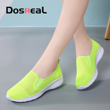 Dosreal Women Flats Shoes Sneakers Summer Breathable Flying Weaving Casual Shoes Woman Slip-on Creepers Moccasins Ladies Shoes