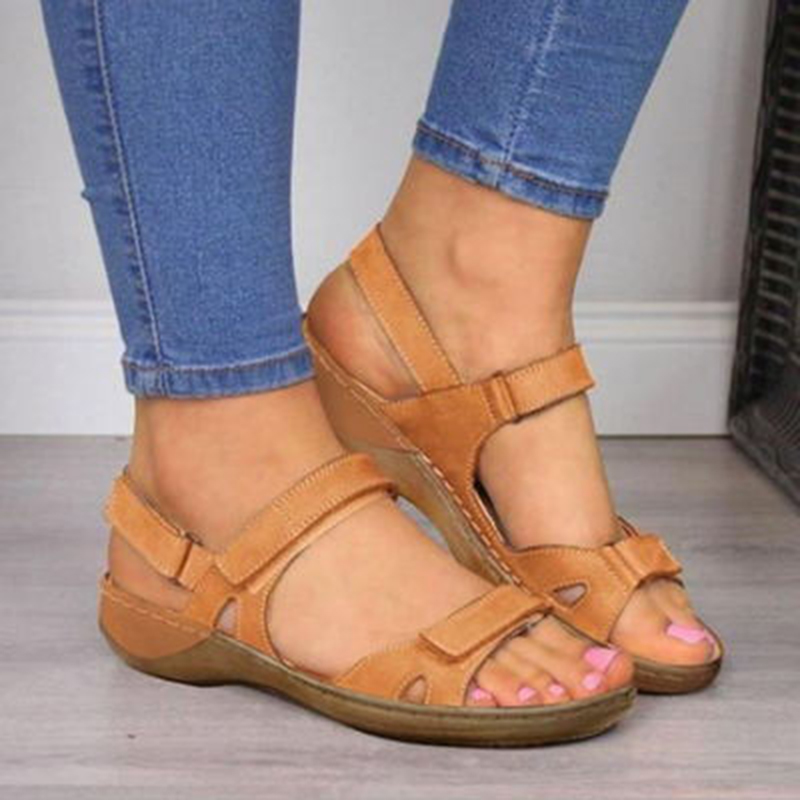 2020 New Women Sandals Soft Three Color Stitching Ladies Sandals Comfortable Flat Sandals Open Toe Beach Shoes Woman Footwear