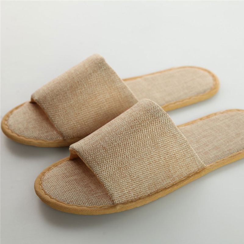5 Pairs Adults Homestay Soft Unisex Slippers Comfortable Gift Travel Hotel Anti Slip Linen Home Guest Spa Disposable Casual