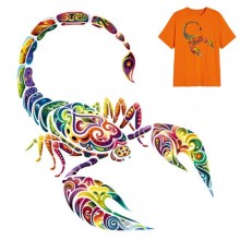 Fashion Colorful Scorpion Animal Iron On Patches For DIY Heat Transfer Clothes T-Shirt Thermal Stickers Decoration Printing