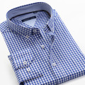 5XL 6XL 7XL 8XL 9XL 10XL big size Plaid Long Sleeve Shirt 100% Cotton 2020 New Business Casual Brand Clothing Men's Shirt