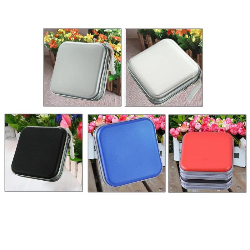 Portable 40pcs Capacity Disc CD DVD Wallet Storage Organizer Case Holder Holder Album Box Case Carry Pouch Bag with Zipper