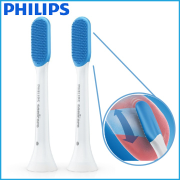 Philips Tonguecare Replacement Tongue Brushes HX8072 2 Count toothbrush heads for DiamondClean Smart FlexCare Platinum