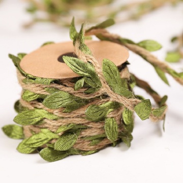 Artificial Leaves Twine Jute Ivy Rattan Simulation Green Leaves Weaving Hemp Rope Gift Bouquet Packaging Rope Wedding Decor