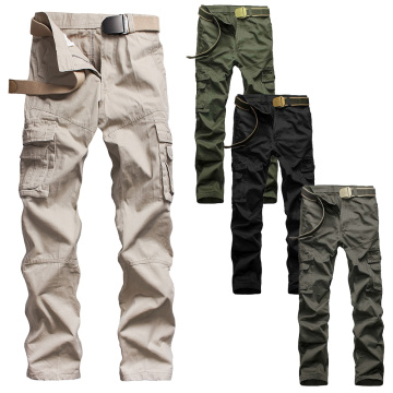 Mens Autumn Winter Trousers Cargo Pants Men Cotton Multi-Pockets Military Outdoor Pants Casual Cotton Trousers Male Plus Size