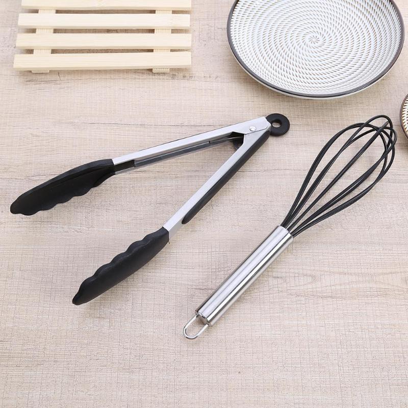 10Pcs/set Kitchen Cookware Set Nonstick Silicone Spatula Spoon Oil Brush BBQ Clip Kitchen Utensils DIY Baking Tools