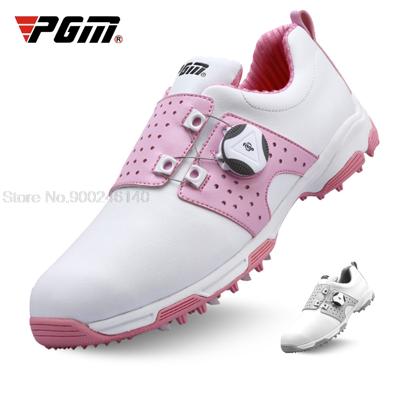 PGM Golf Shoes Women Waterproof Anti-slip Sneakers Ladies Rotating Buckle Golf Shoes Women Lightweight Sports Trainers