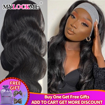 Headband Wigs Human Hair Body Wave 10-30Inch Glueless Brazilian Hair Wigs So Soft Remy Full Machine Wig For Black Women MYLOCKME