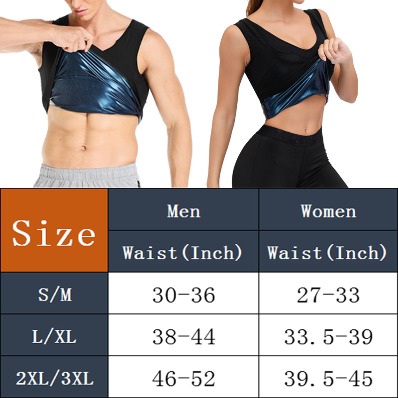 Men Polymer Sweat Sauna Shaper Vest Body Shaper Waist Trainer Slimming Vest Compression Shapewear Corset Reductor de Abdomen US