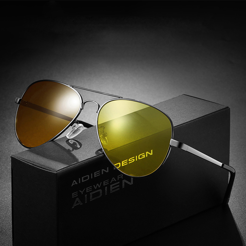 Night vision glasses yellow Photochromic men sunglasses pilot antiglare UV400 change color car driving chameleon eyewear