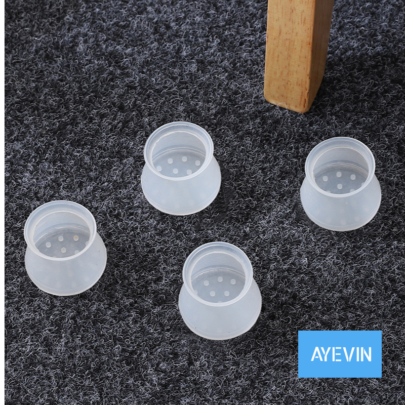 Silicone Chair Leg Caps Rubber Non-slip Table Foot Dust Cover Socks Floor Protector Pads Pipe Plugs Furniture Feet Round Square