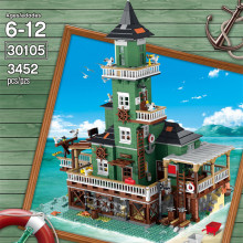 IN STOCK 30105 Creative Bricks Toys The Dive Shop Fishing Light house and Boat House Diner Model Building Blocks Toys Kids Gifts