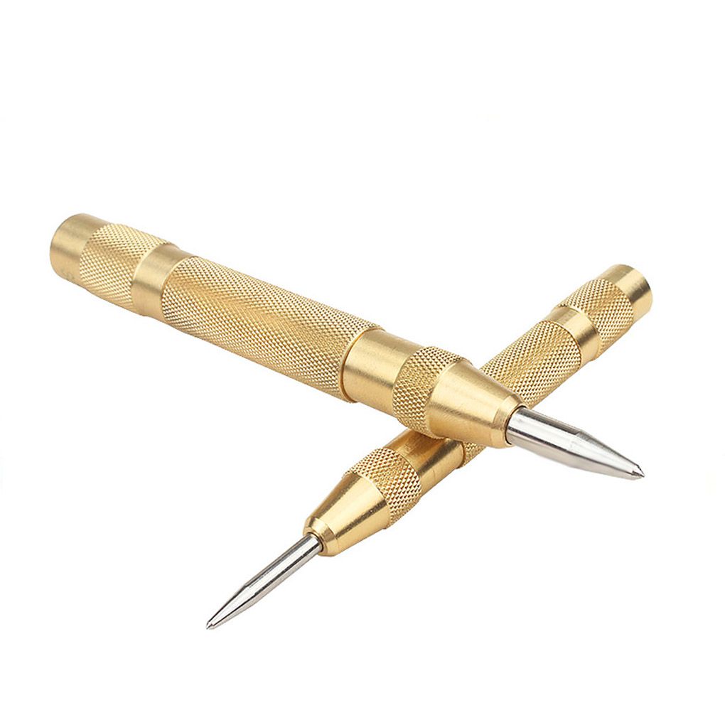 1pc Golden HSS Automatic Center Punch Dot Punch Drill Bit Tools Positioner Pin Punch Spring Loaded Marking Drilling Bits Tool