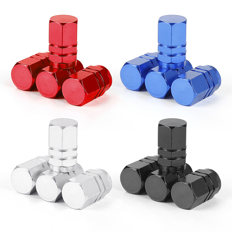 4pc/set Car Wheel Tire Valve Caps Auto Tire Air Caps Bolt-in Aluminum Tubeless Stem With Dust Car Valves Caps For Fiat/Ford