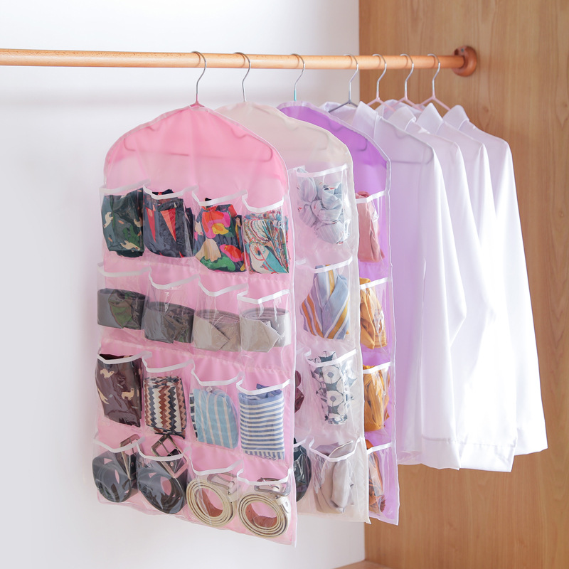 Snailhouse 16 Grid Foldable Wardrobe Wall Door Back Hanging Bag Underwear Sock Tie Hanging Shoe Storage Organizer Sundries Pouch