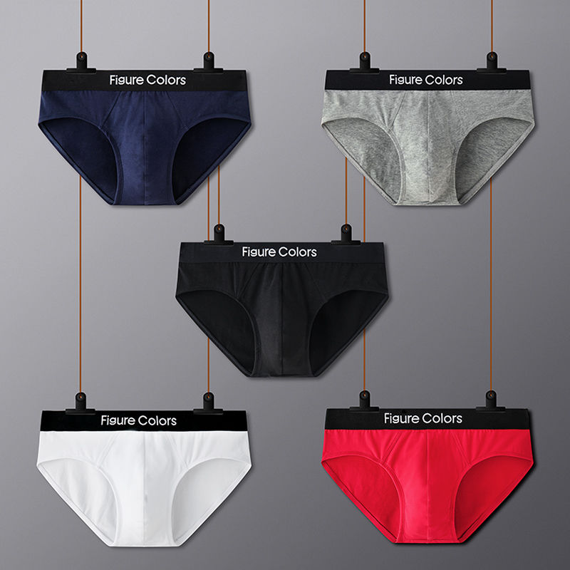 4pcs/lot FC brief mens boy Underpants cotton underwear men's briefs sexy, low-waisted, pure color casual shorts male panties