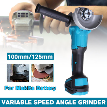 125/100mm 4 Speed Brushless Electric Angle Grinder Machine DIY Woodworking Power Tool For 18V Makita Battery (Tool Only)