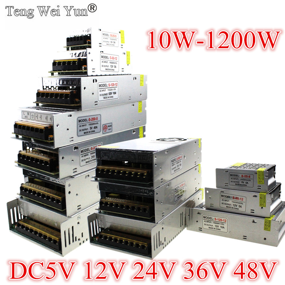 Lighting Transformers LED Driver 36 48 V Volt Power Adapter Supply DC 5V 12V 24V 3A 5A 10A 15A 20A 30A 80A led strip light Lamp