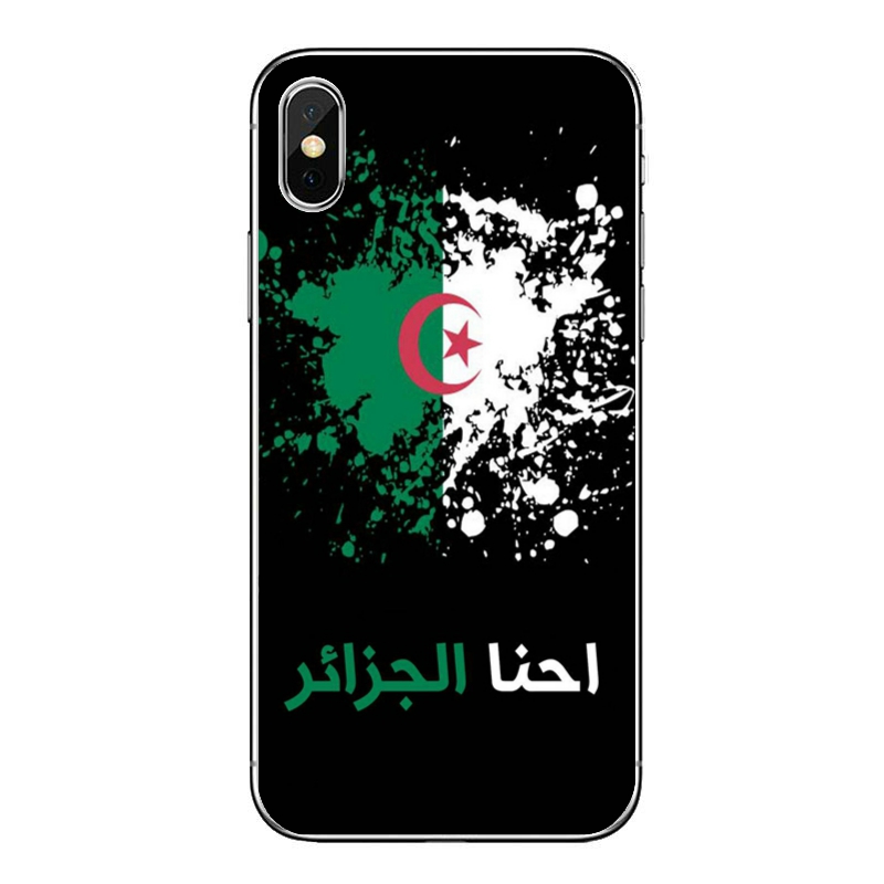 Silicone Case For iPhone 12 Mini 11 Pro Max XS Max XR X 8 7 Plus 6 6S Plus 5 5S SE 2020 Algeria Flag banner poster Phone Case