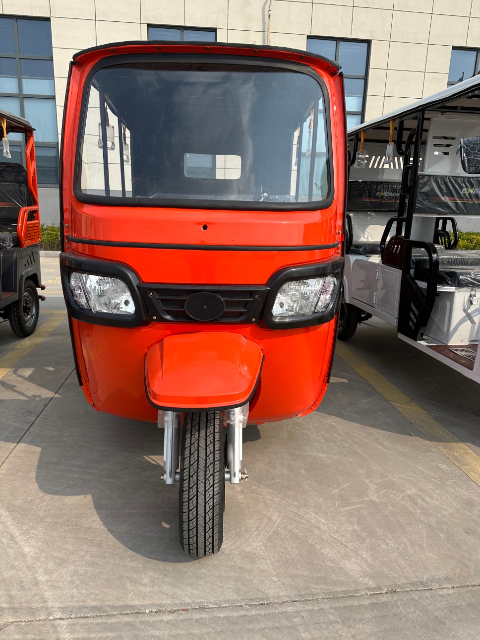 Three rows of electric tricycles
