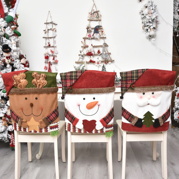 Xmas Elastic Dining Room Seat Chair Covers Christmas Chair Cover Stretch Slipcovers For Christmas Banquet Party Decor