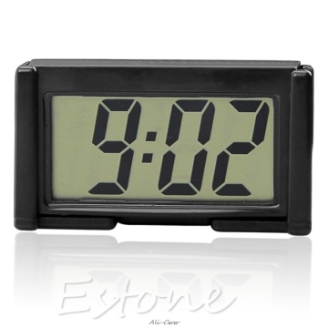 Interior Car Auto Dashboard Desk Digital Clock LCD Screen Self-Adhesive Bracket