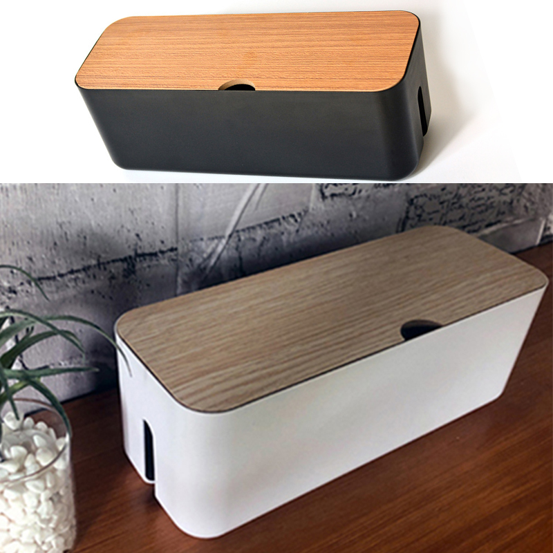 Cable Storage Box Wire Cable Anti Dust Management Socket Safety Tidy Organizer Wood home accessories high quality