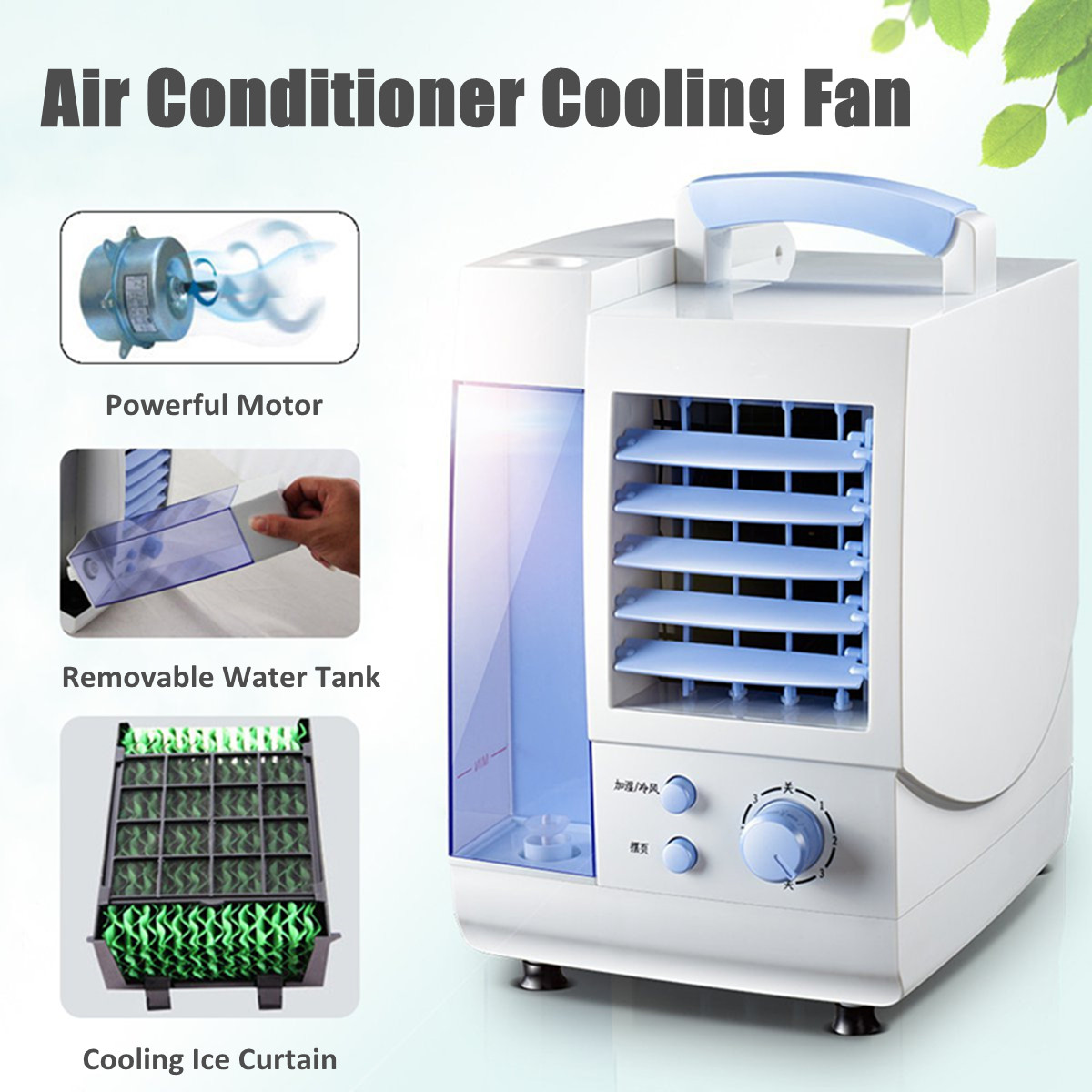 Air Cooler Mini Portable Air Conditioner Fan Mine Fan Air Personal Space Cooler Air Conditioner Fan Desktop Air Cooling Fan
