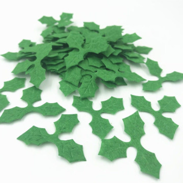 DIY 200pcs Green Holly leaves Felt Appliques for Christmas Decoration DIY 36mm